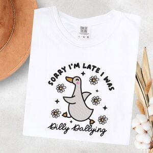 Embroidered Sorry I’m late T-Shirt Funny